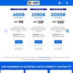 Catch Connect 1 Year Prepaid Plan: 60GB $99, 120GB $119, 200GB $150 (New Customers Only) @ Catch Connect