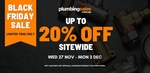 20% off Site Wide + $19.90 Delivery ($0 MEL C&C/ $300 Order) @ plumbingsales.com.au