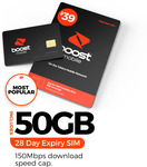 Boost Prepaid 28-Day SIM/eSIM with 50GB Data $13 (Was $39) @ Boost