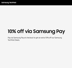 10% off Orders by Paying via Samsung Pay (Stacks with Samsung Shop 5% off and Loyalty Code) @ Samsung