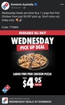 [ACT, NSW] Large PERi PERi Chicken Pizza $4.95 Pick-up @ Domino's (Selected Stores)