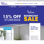 15% off Storewide: e.g. Sleep Republic King Mattress $1,359.15 Delivered (Was $1,599) @ Sleep Republic