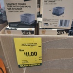 Click 67W PPS PD GaN Power Cube 1-Outlet $5~$11, Click 67W PD GaN Power Cube 3-Outlet $8.99~$11 in-Store @ Bunnings