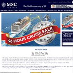 MSC Cruises 96 Hour Sale up to 60% off* Cruises from $449pp* Twin Share