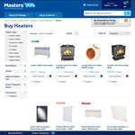 Various Heaters on Sale at Masters up to 50% off