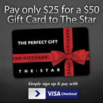[SYDNEY] The Star Gift Card $25 for $50 Value (Pay w/VISA Checkout) @ Deals.com.au