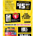 Dick Smith $15 off $150 Spend In-Store (Sun to Mon), $1 Alkaline Batteries 4pk