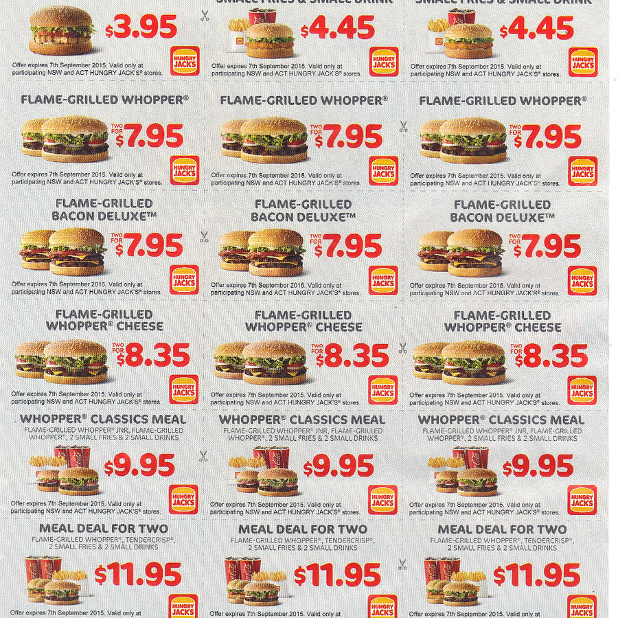 Hungry Jack's Vouchers - Expires 7 September, NSW & ACT Only - OzBargain