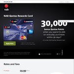 NAB Credit Card 30,000 QFF Points - $95 Annual Fee, $1500 Spend - NAB Qantas Rewards Card