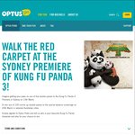 Win Kung Fu Panda 3 Sydney Premiere Trip, or 1 of 100 DPs to Advanced Screening - Optus Members