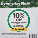 Woolworths Newmarket Plaza (VIC) 10% off Min $10 Spend