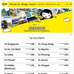 Scoot and Tigerair’s Destinations on Sale, AU $128 (Perth to Singapore One Way)