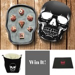 Win a Rose Gold Dice Set, Skull Dice Bag & Dice Rolling Mat from Easy Roller