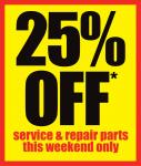 Repco 25% off service & repair parts (whatever that means) - this weekend only 