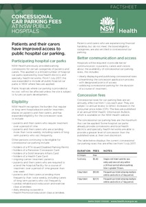 Concession Parking @ NSW Public Hospitals for Patients & Concession Card Holders - 3 Hrs FREE, $5.40/24hr, $21.70/7 Days