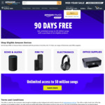 90 Days Free Amazon Music Unlimited with Purchase of Echo, Fire TV Stick, Select Electronics + Office Supplies @ Amazon AU