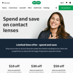Contact Lenses / $50 off $199 / $30 off $119 / $10 off $99 / Free Delivery @ Specsavers
