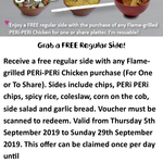 Free Side with Any Flame Grilled Chicken Purchase @ Nando's (PERi Perks)