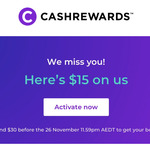 Spend $10 Get $5 Back, Spend $20 Get $10 Back, Spend $30 Get $15 Back @ Cashrewards (Activation Required)