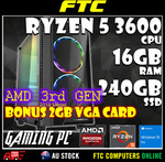 AMD Ryzen 5 3600 Office/Light Gaming PC [AMD Radeon 2GB Graphics/16GB RAM/240GB SSD] $631.20 Delivered @ FTC Computers eBay