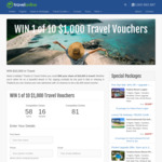 Win 1 of 10 $1,000 Travel Vouchers from TravelOnline