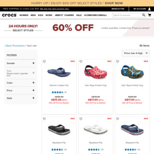 Up to 60 off Clearance Crocs Further 25 off at Checkout Free Shipping No Minimum Spending 30 off 80 Crocs Australia OzBargain