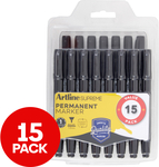 Artline Supreme Permanent Marker Bullet Tip Black or Assorted 15-Pk $5.99 ($5.39 with UNiDAYS) + Shipping ($0 with Club) @ Catch