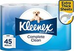 Kleenex Complete Clean Toilet Paper 45 Rolls $19.50 ($17.55 S&S) 60 Rolls $26.67 ($24 S&S) + Post ($0 w Prime/ $39+) @ Amazon AU