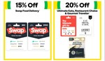 15% off Swap Food Delivery Gift Card | 20% Ultimate Eats, Restaurant Choice & Gourmet Traveller Gift Card @ Woolworths