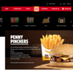 Hungry Jack's Penny Pinchers Menu: Flake, M&M Minis or Oreo Storm $4, 10x Nugget Snack Box $4.95, Med. Chips or Cheeseburger $2