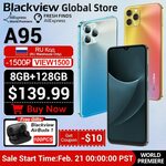 Blackview A95 (Global Version) 8GB RAM 128GB ROM Smartphone US$153.99 / A$214.20 Shipped @ Blackview AliExpress