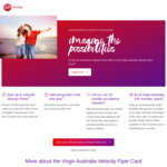 Virgin Velocity Flyer Visa Card: 25,000 Velocity Points with $1,500 Spend Each Month for 4 Months, $64 1st Yr Fee @ Virgin Money