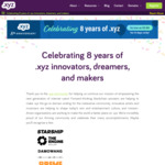 .XYZ 8 Year Birthday Sale on First Year Registrations US$0.88 (~A$1.22) @ Various Domain Name Registrars