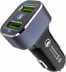 BrexLink Car Charger Adapter Quick Charge 3.0 Dual QC USB Ports $11.99 + Shipping ($0 with Prime) @ Brexlink Amazon Au