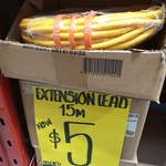 [TAS] 15 Metre Heavy Duty HPM Extension Lead and Cable Strap $5 @ Bunnings (Mornington)