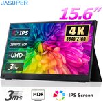 15.6" 4K IPS Portable Monitor US$162.54 (~A$242.08) Delivered @ JASUPER Official Store AliExpress