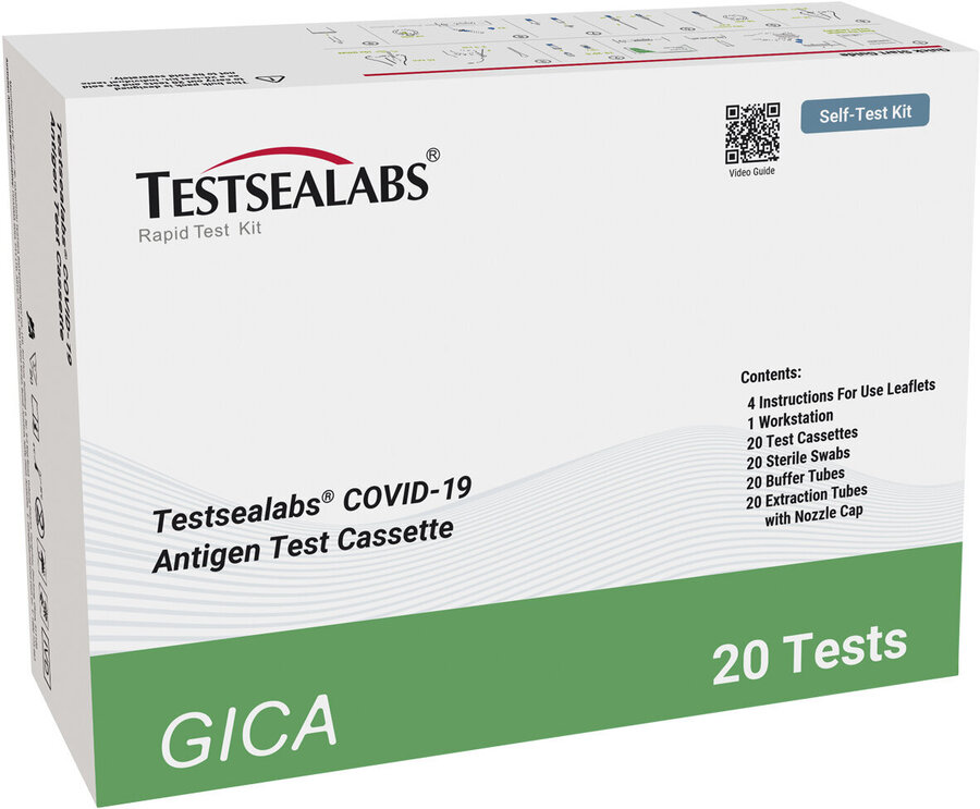 Testsealabs COVID19 Antigen Test Cassette Nasal 20x Count 18.96