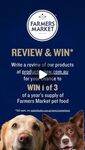 Win a Year's Supply of Dog Food Valued at $2081.20 from Farmers Market