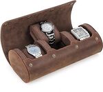 Leather Travel Watch Roll For 3 Watches - Coffee Colour $49.99 + Del ($0 w/ Prime/ $59 Spend) @ Contacts Flagship via Amazon AU