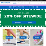 20% off Sitewide + Delivery ($0 with $130 Order/ C&C) @ Skechers