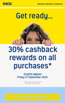 [RACQ] 30% Cashback on All Purchases ($30 Cap) @ RACQ Cashback (RACQ Membership Required)