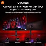 Xiaomi Mi G34WQi 34" 180Hz VA 1440p Curved Ultrawide Monitor $404.10 Delivered @ Xiaomi ANZ via eBay