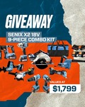 Win a Senix X2 18V 9-Piece Combo Kit valued at $1,799 from Senix Tools