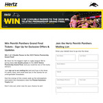 Win a Double Pass to the Penrith Panthers Grand Final at Accor Stadium Sydney from Hertz