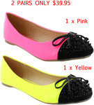 2 Pairs of Women's Isabella Brown Ballerina Fashion Flats for ONLY $19.95 + Postage. RRP $79.90