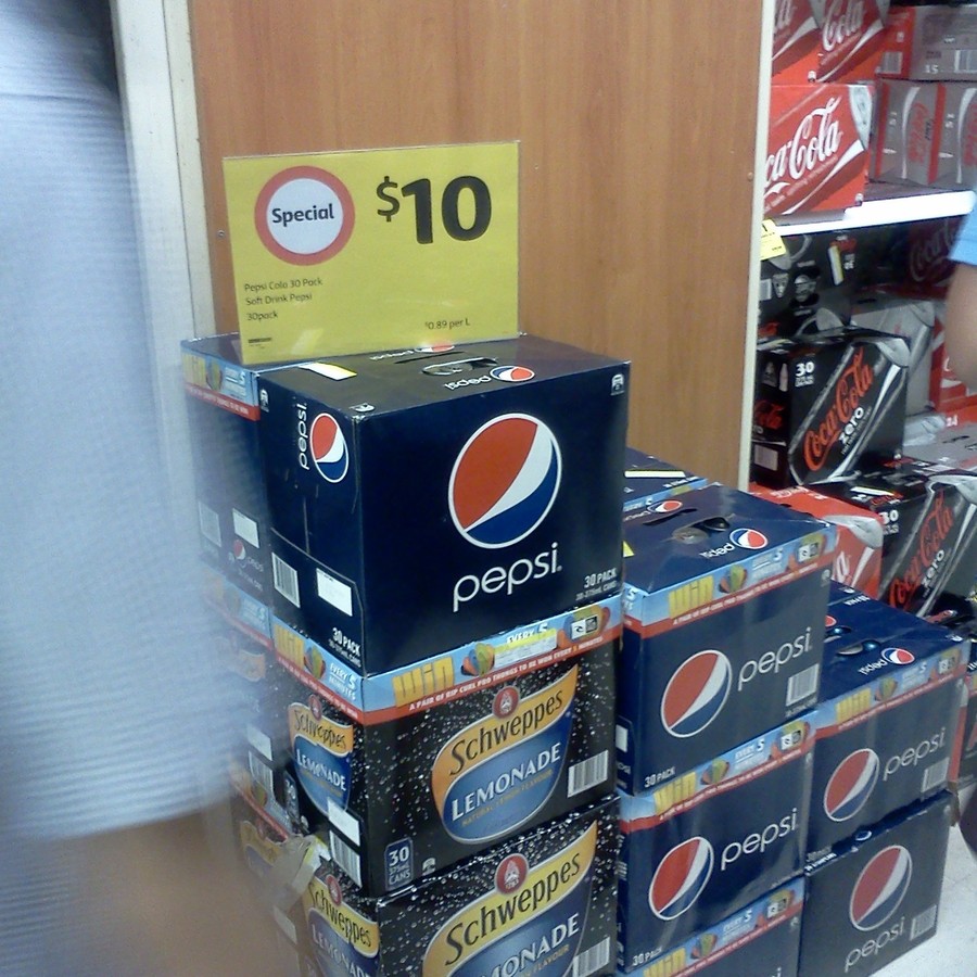 30 Pack Pepsi Max 30 Pack Pepsi for $10 at Some Coles, E.g. World Square, Sydney - OzBargain
