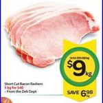 Bertocchi Short Cut Bacon Rashers $9/kg or $40/5kg at Woolworths (Save $7/kg)
