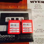 $2.5 (Original Price $19.95) Urbantech 3 Port Cassette USB Hub Clearance Item @Myer Store WA