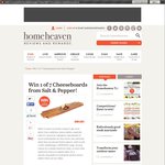 Win 1 of 7 Salt & Pepper Cheeseboards (Valued at $79.95ea) from homeheaven