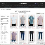 TOPMAN Free Worldwide Shipping with No Minimum Order & Up to 30% off Selected Lines